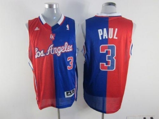 Los Angeles Clippers -3 Chris Paul Red Blue Split Fashion Stitched NBA Jersey