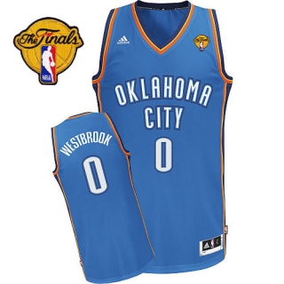 Oklahoma City Thunder -0 Russell Westbrook Blue Finals Patch Stitched NBA Jersey