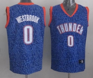 Oklahoma City Thunder -0 Russell Westbrook Blue Crazy Light Stitched NBA Jersey