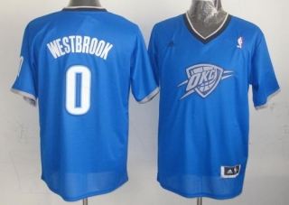 Oklahoma City Thunder -0 Russell Westbrook Blue 2013 Christmas Day Swingman Stitched NBA Jersey