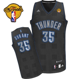 Oklahoma City Thunder -35 Kevin Durant Black Rhythm Fashion With Finals Patch Stitched NBA Jersey