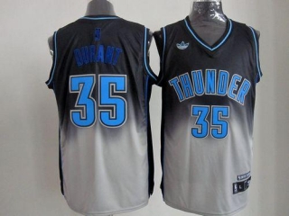 Oklahoma City Thunder -35 Kevin Durant Black Grey Fadeaway Fashion Stitched NBA Jersey