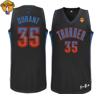 Oklahoma City Thunder -35 Kevin Durant Black Finals Patch Stitched NBA Vibe Jersey