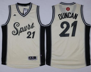 San Antonio Spurs -21 Tim Duncan Cream 2015-2016 Christmas Day Stitched NBA Jersey