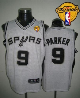 Revolution 30 San Antonio Spurs -9 Tony Parker White Finals Patch Stitched NBA Jersey