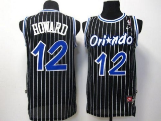 Orlando Magic -12 Dwight Howard Black Throwback Stitched NBA Jersey