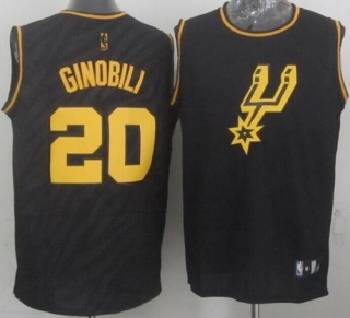 San Antonio Spurs -20 Manu Ginobili Black Precious Metals Fashion Stitched NBA Jersey