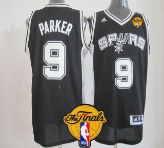 Revolution 30 San Antonio Spurs -9 Tony Parker Black Finals Patch Stitched NBA Jersey