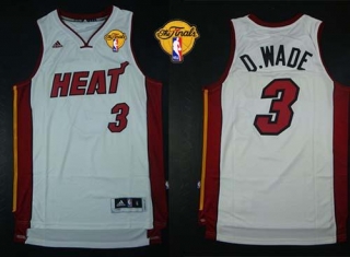 Miami Heat -3 Dwyane Wade White Nickname D WADE Finals Patch Stitched NBA Jersey