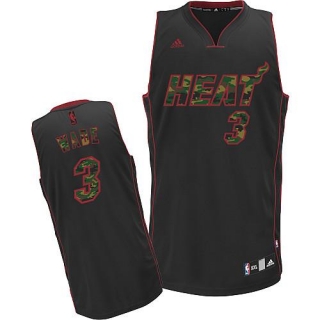 Miami Heat -3 Dwyane Wade Black Camo Fashion Stitched NBA Jersey