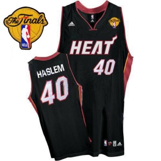 Miami Heat -40 Udonis Haslem Black Finals Patch Stitched NBA Jersey