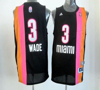Miami Heat -3 Dwyane Wade Black ABA Hardwood Classic Stitched NBA Jersey