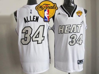 Miami Heat -34 Ray Allen White on White Finals Patch Stitched NBA Jersey
