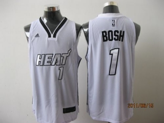 Miami Heat -1 Chris Bosh White Silver No Stitched NBA Jersey