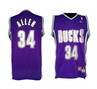 Milwaukee Bucks -34 Ray Allen Purple Soul Swingman Stitched NBA Jersey