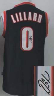 Revolution 30 Autographed Portland Trail Blazers -0 Damian Lillard Black Stitched NBA Jersey
