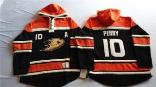 Anaheim Ducks -10 Corey Perry Black Sawyer Hooded Sweatshirt Stitched NHL Jersey