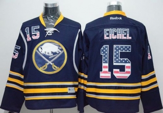Buffalo Sabres -15 Jack Eichel Navy Blue USA Flag Fashion Stitched NHL Jersey