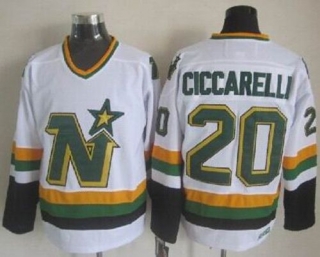 Dallas Stars -20 Dino Ciccarelli White CCM Throwback Stitched NHL Jersey