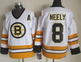 Boston Bruins -8 Cam Neely White Yellow CCM Throwback Stitched NHL Jersey