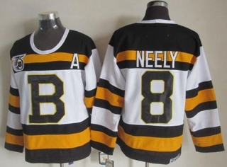 Boston Bruins -8 Cam Neely White CCM Throwback 75TH Stitched NHL Jersey