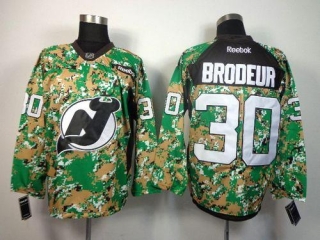 New Jersey Devils -30 Martin Brodeur Camo Veterans Day Practice Stitched NHL Jersey
