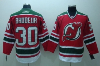 New Jersey Devils -30 Martin Brodeur Stitched Red and Green CCM Throwback NHL Jersey