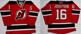 New Jersey Devils -16 Jacob Josefson Red Home Stitched NHL Jersey