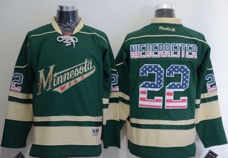 Minnesota Wild -22 Nino Niederreiter Green USA Flag Fashion Stitched NHL Jersey
