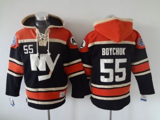 New York Islanders -55 Johnny Boychuk Dark Blue Sawyer Hooded Sweatshirt Stitched NHL Jersey