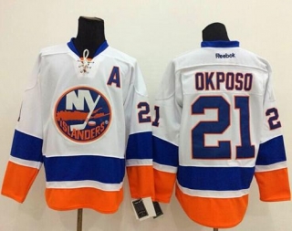 New York Islanders -21 Kyle Okposo White Stitched NHL Jersey