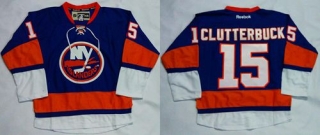 New York Islanders -15 Cal Clutterbuck Baby Blue Home Stitched NHL Jersey