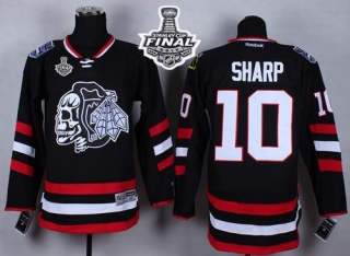 Chicago Blackhawks -10 Patrick Sharp Black White Skull 2014 Stadium Series 2015 Stanley Cup Stitched