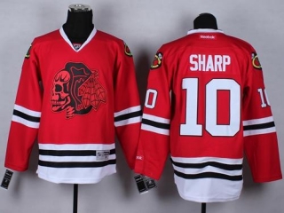 Chicago Blackhawks -10 Patrick Sharp Red Red Skull Stitched NHL Jersey