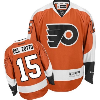 Philadelphia Flyers -15 Michael Del Zotto Orange Home Stitched NHL Jersey