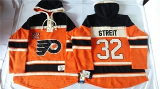 Philadelphia Flyers -32 Mark Streit Orange Sawyer Hooded Sweatshirt Stitched NHL Jersey