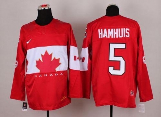 Olympic 2014 CA 5 Dan Hamhuis Red Stitched NHL Jersey