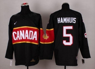 Olympic 2014 CA 5 Dan Hamhuis Black Stitched NHL Jersey