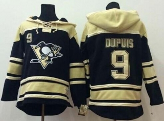 Pittsburgh Penguins -9 Pascal Dupuis Black Sawyer Hooded Sweatshirt Stitched NHL Jersey