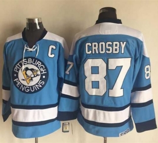 Pittsburgh Penguins -87 Sidney Crosby Blue Alternate CCM Throwback Stitched NHL Jersey