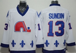 Quebec Nordiques -13 Mats Sundin White CCM Throwback Stitched NHL Jersey