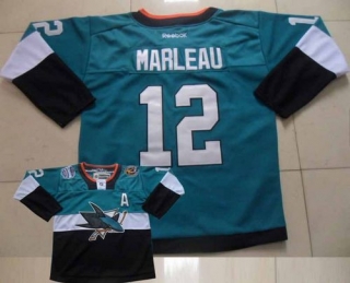 San Jose Sharks -12 Patrick Marleau Teal Black 2015 Stadium Series Stitched NHL Jersey