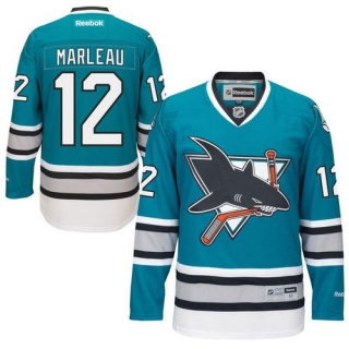 San Jose Sharks -12 Patrick Marleau Teal 25th Anniversary Stitched NHL Jersey