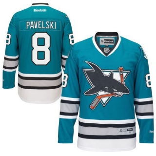 San Jose Sharks -8 Joe Pavelski Teal 25th Anniversary Stitched NHL Jersey