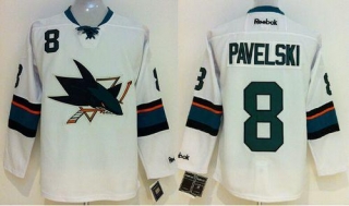 San Jose Sharks -8 Joe Pavelski White Stitched NHL Jersey