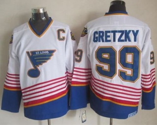 St Louis Blues -99 Wayne Gretzky White CCM Throwback Stitched NHL Jersey