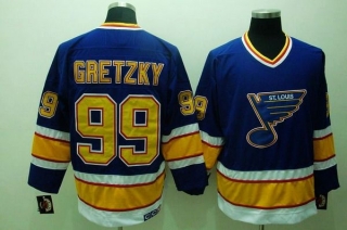 St Louis Blues -99 Wayne Gretzky Stitched Blue CCM Throwback NHL Jersey