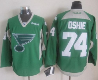 St Louis Blues -74 T J Oshie Green Practice Stitched NHL Jersey