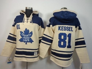 Toronto Maple Leafs -81 Phil Kessel Cream Sawyer Hooded Sweatshirt Stitched NHL Jersey