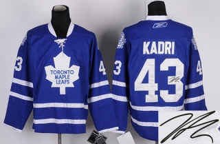 Autographed Toronto Maple Leafs -43 Nazem Kadri Stitched Blue NHL Jersey